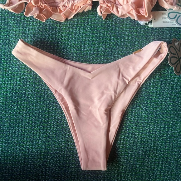Shop Hopes Pink Ruffle High Waist Bikini Large Bottom/Medium Top - Picture 11 of 11
